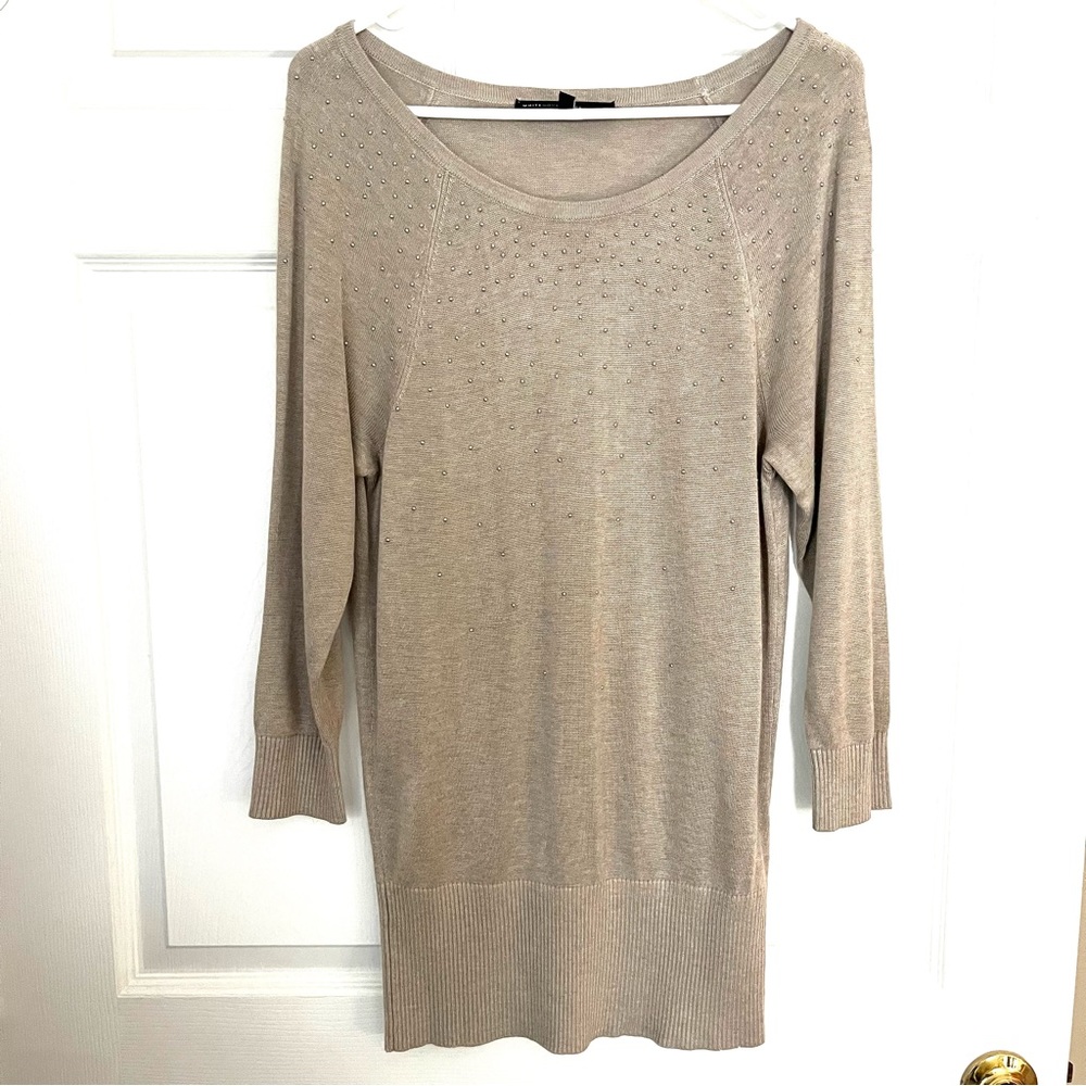 White House Black Market WHBM 3/4 length lightweight Scoop Neck Sweater Medium